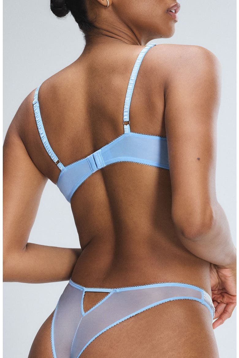 Take a Vow Unlined Balconette Bra, Alternate, color, ENDLESS BLUE