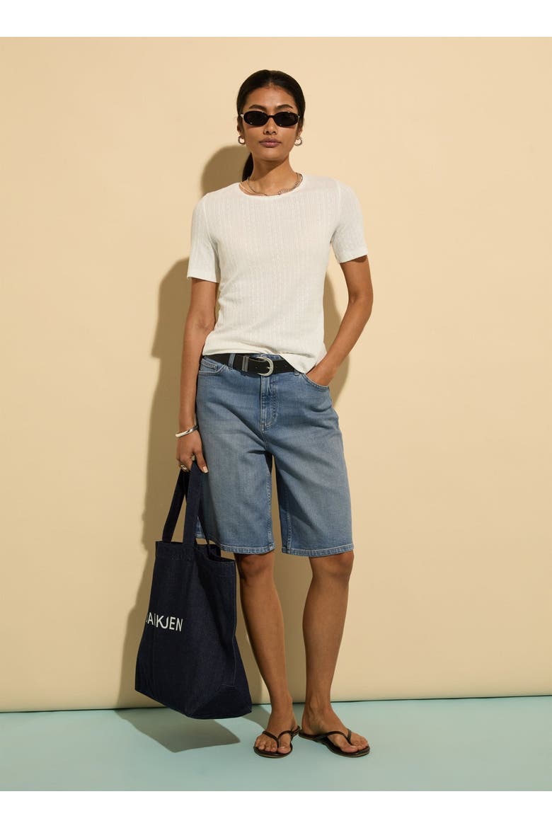 Britney Stretch Denim Shorts, Alternate, color, Light Indigo