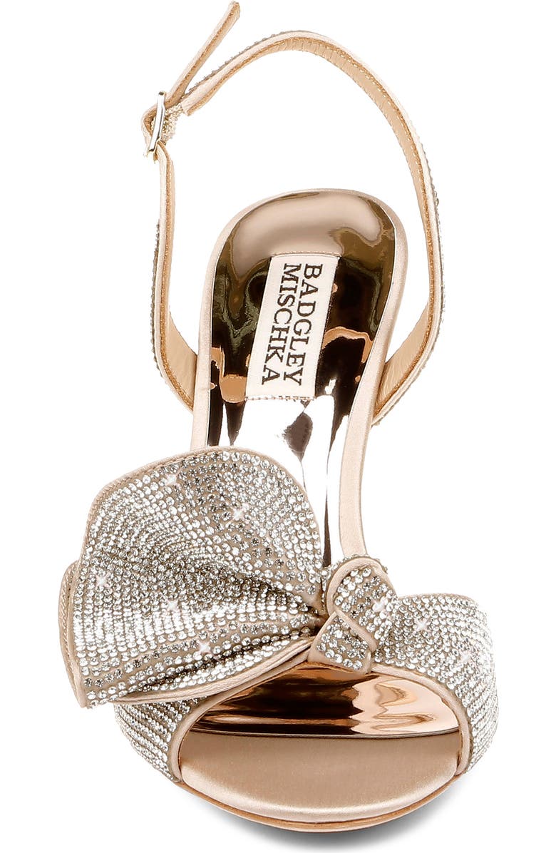 Badgley Mischka Collection Rennie Embellished Slingback Sandal, Alternate, color, Nude Satin