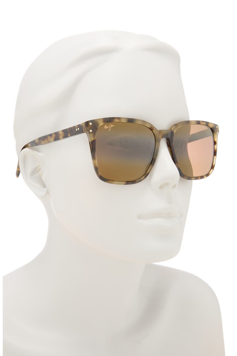 54mm Square Sunglasses, Alternate, color, OLIVE TORTOISE BRONZE