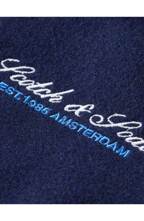 Scotch & Soda Kids' In-between Felted Coach's Jacket In Blue