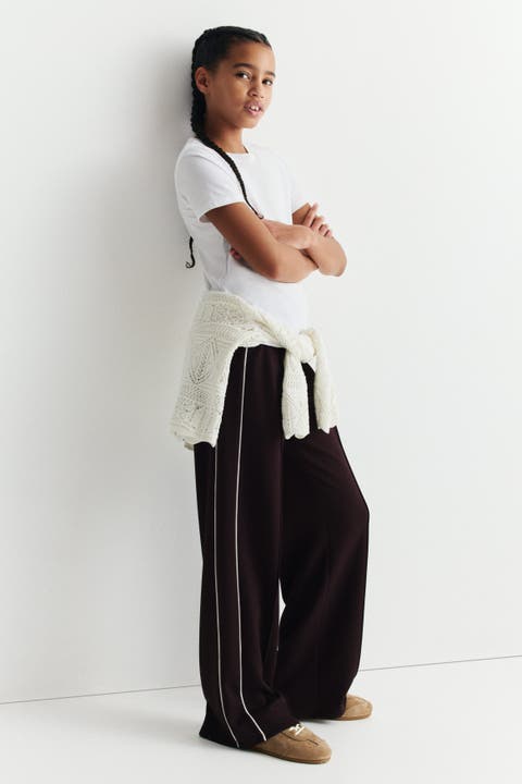 Wide-leg Scuba Knit Track Pants