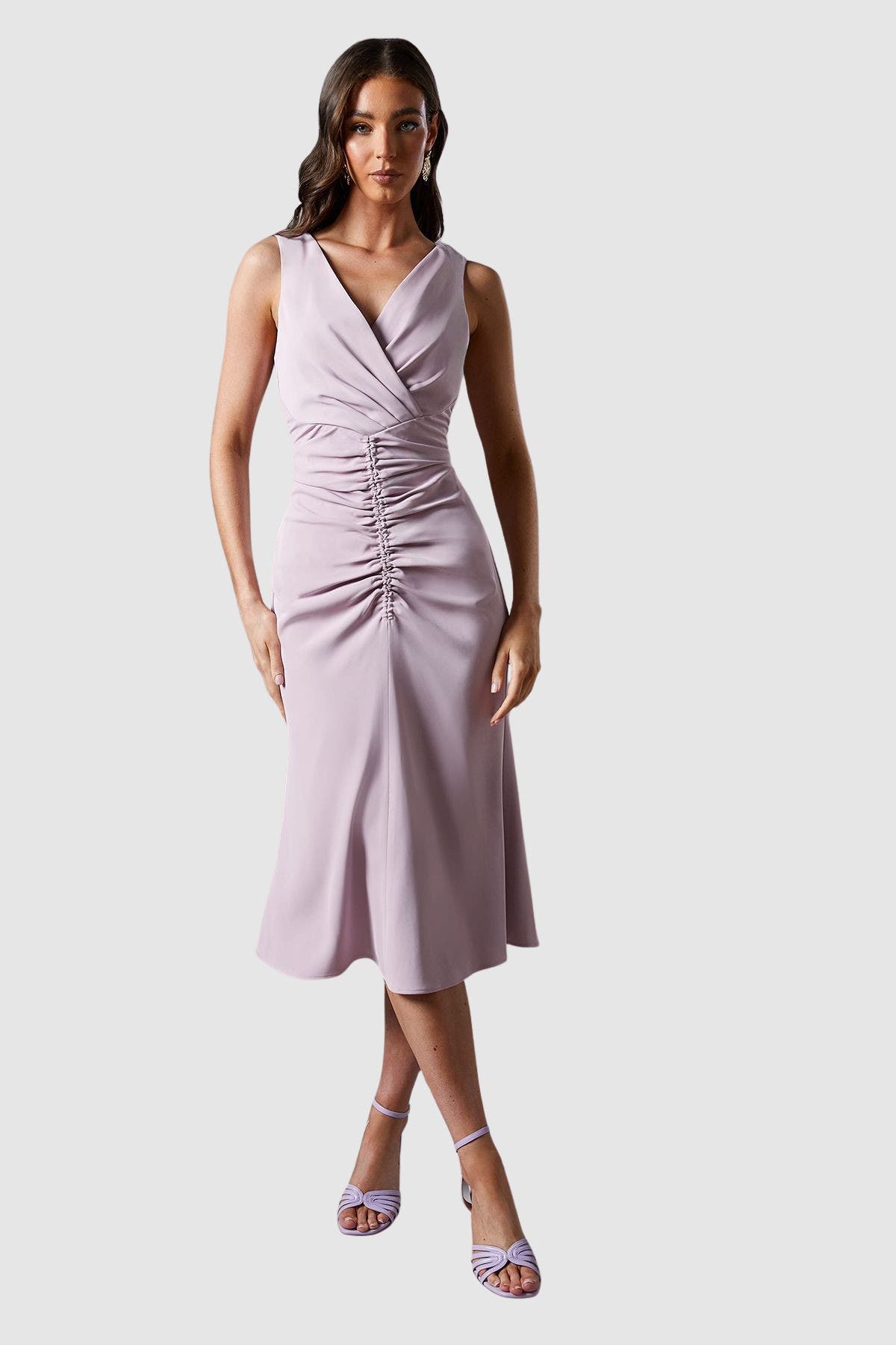 Ruched Vee Dress