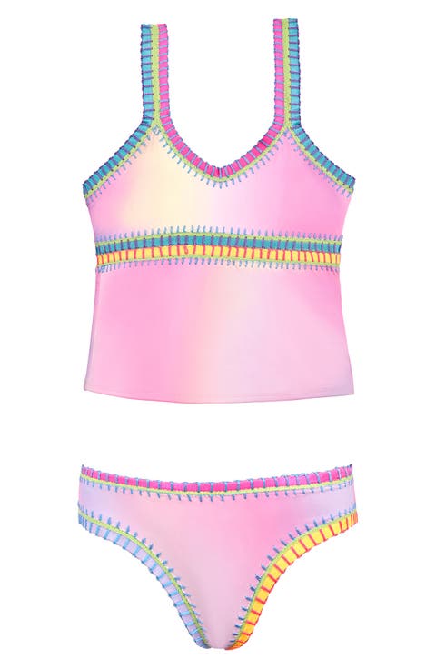 Kids' Rainbow Embroidered Two-Piece Swimsuit (Toddler & Little Kid)