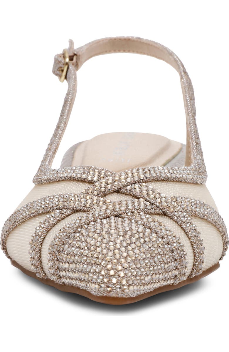 Anne Klein Jolene Kitten Heel Slingback Pump, Alternate, color, Platinum Crystal