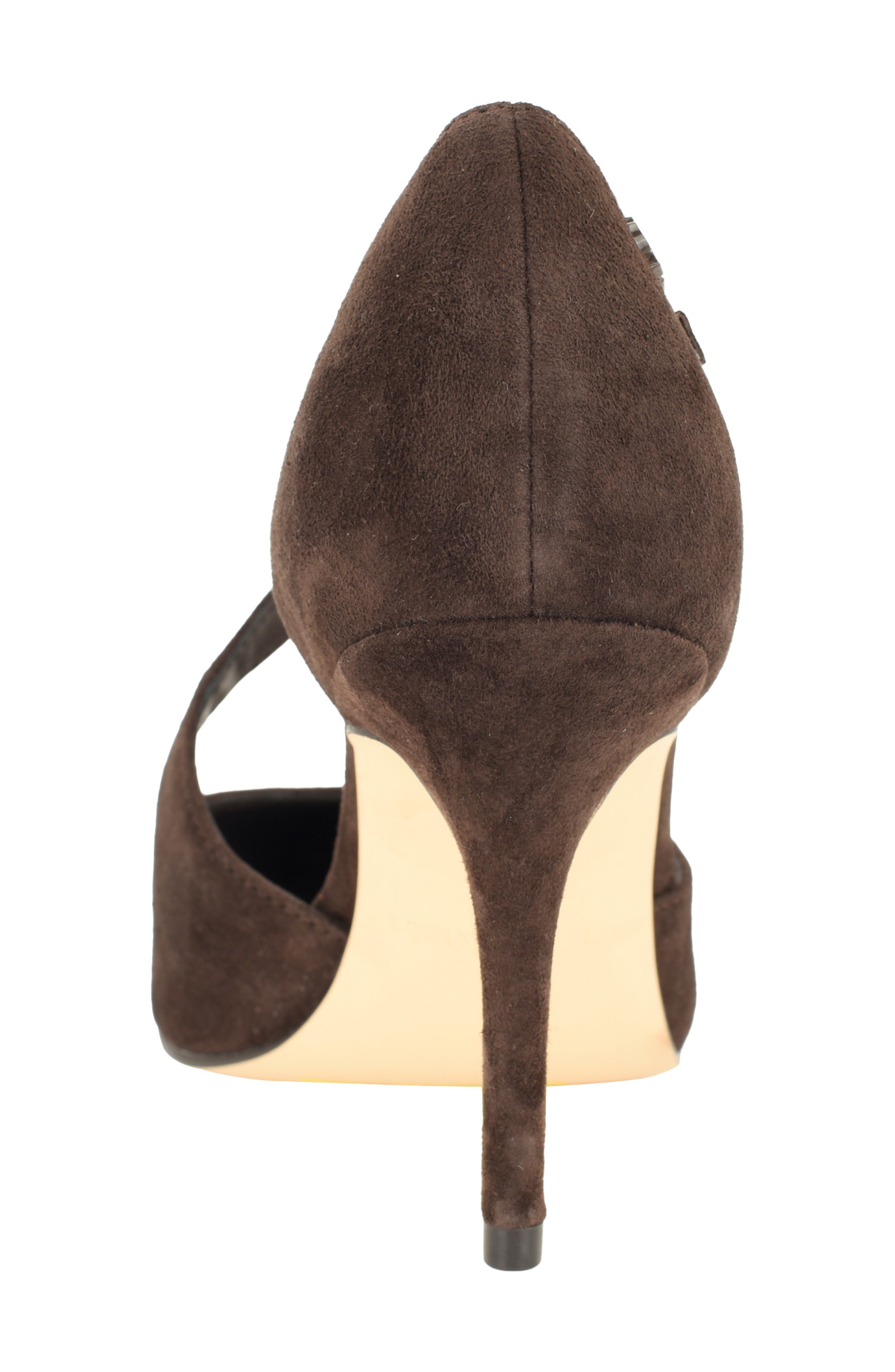 Oaklan Pointy Toe Pump, Alternate, color, DARK BROWN SUEDE