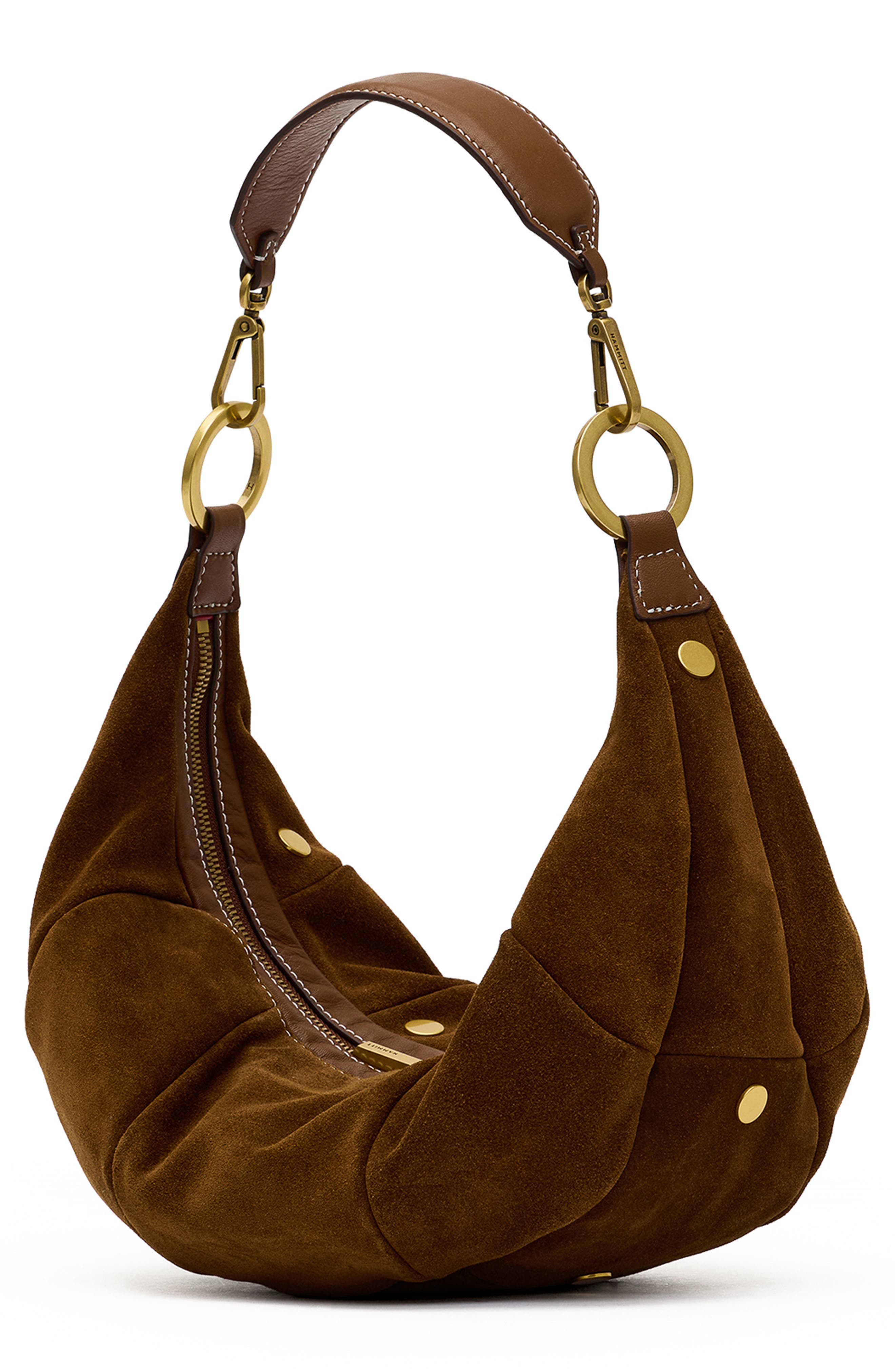 Medium Erica Suede Hobo Bag, Alternate, color, CINNAMON SUEDE/ ANTIQUE GOLD