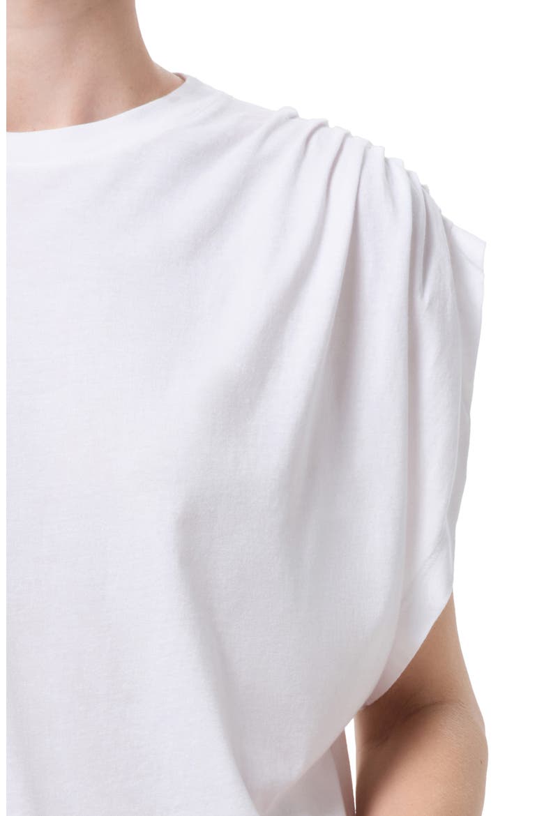 Roma Ruched Sleeve Organic Cotton T-Shirt, Alternate, color, WHITE