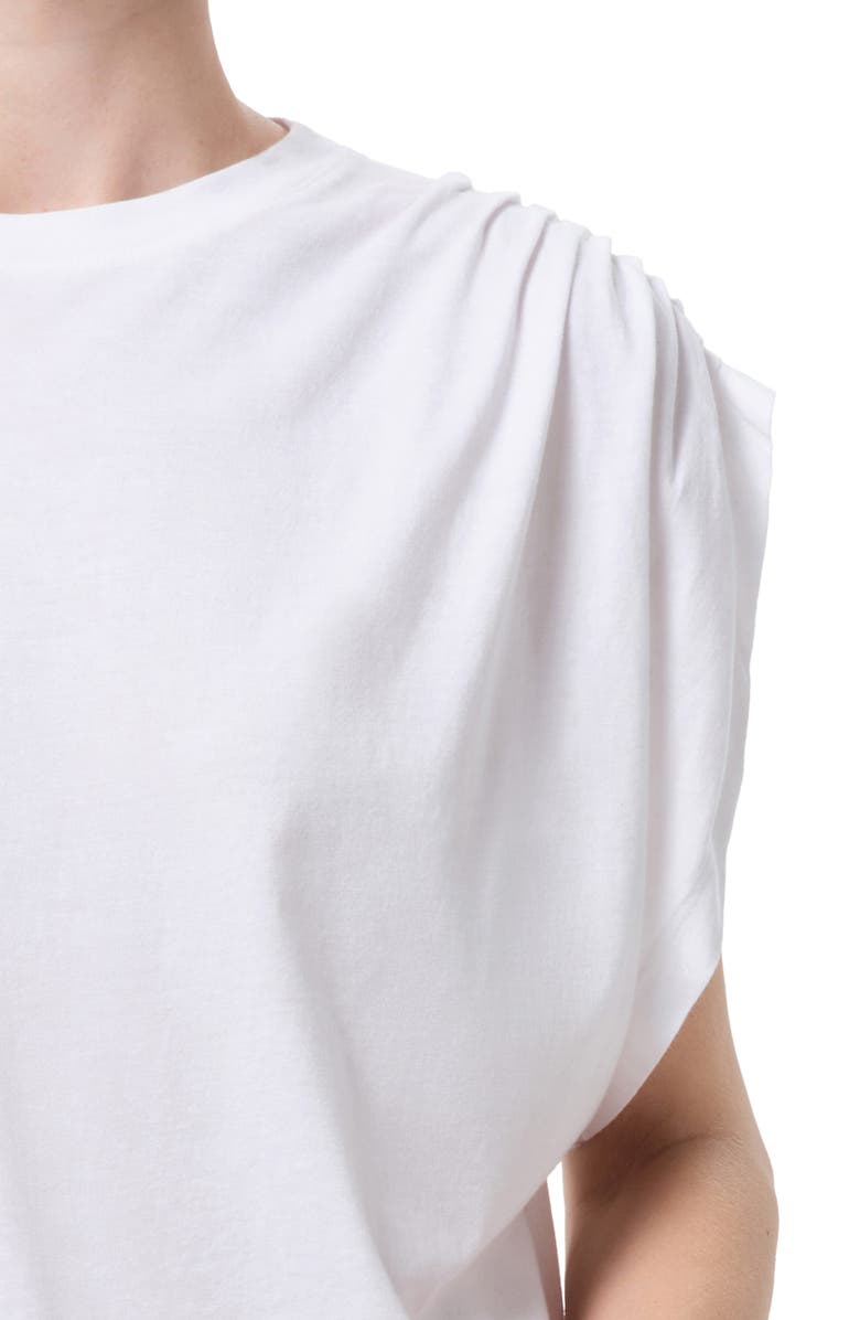 AGOLDE Roma Ruched Sleeve Organic Cotton T-Shirt, Alternate, color, White