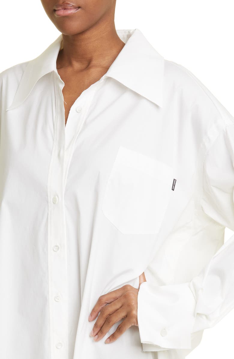 TOM FORD Long Sleeve Button-Up Mini Shirtdress, Alternate, color,