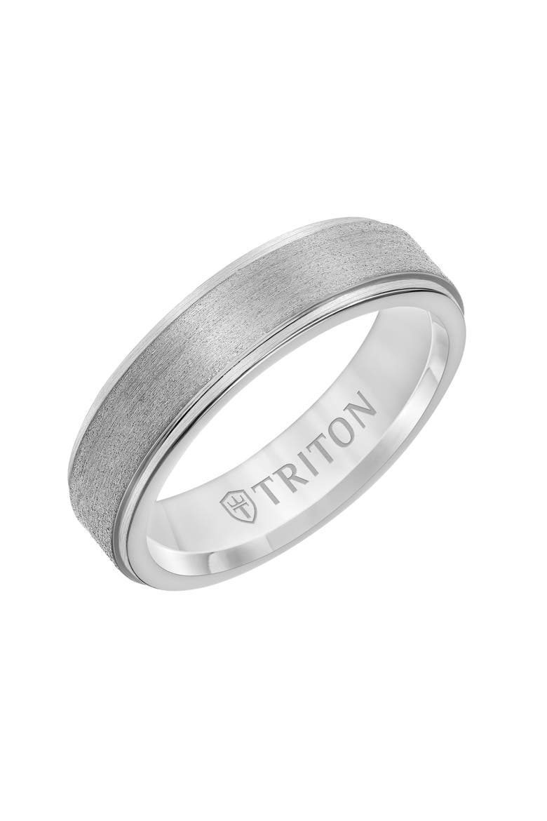 6MM Tantalum Ring with Satin Finish and Step Edge, Main, color, Metallic Silver