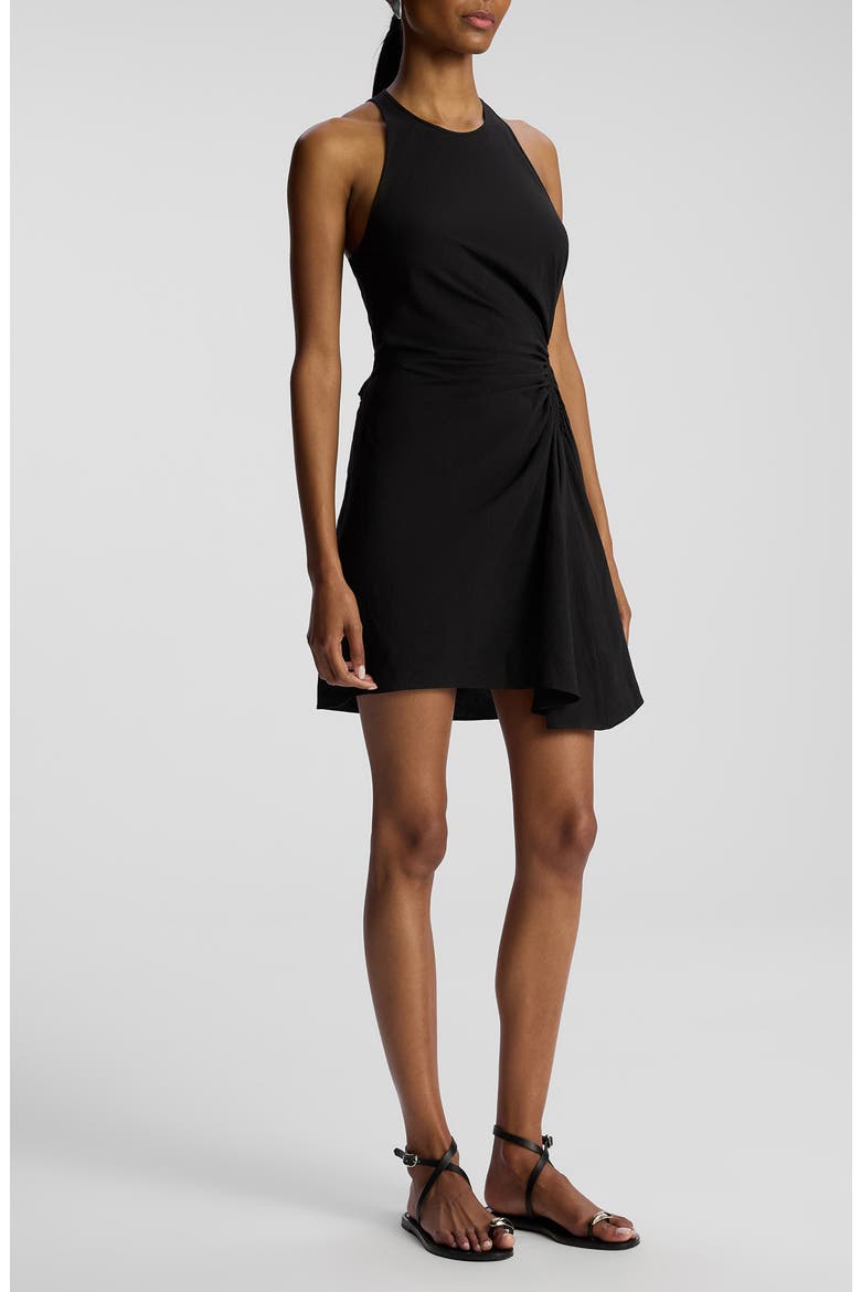 Rue Ruched Asymmetric Dress, Alternate, color, BLACK