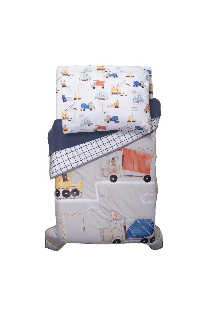 Bedtime Originals 4-Piece Construction Zone Toddler Bedding Set, Alternate, color, Gray