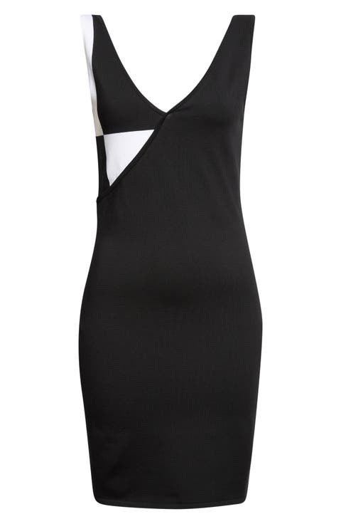 Stretch Wool Blend Knit Minidress