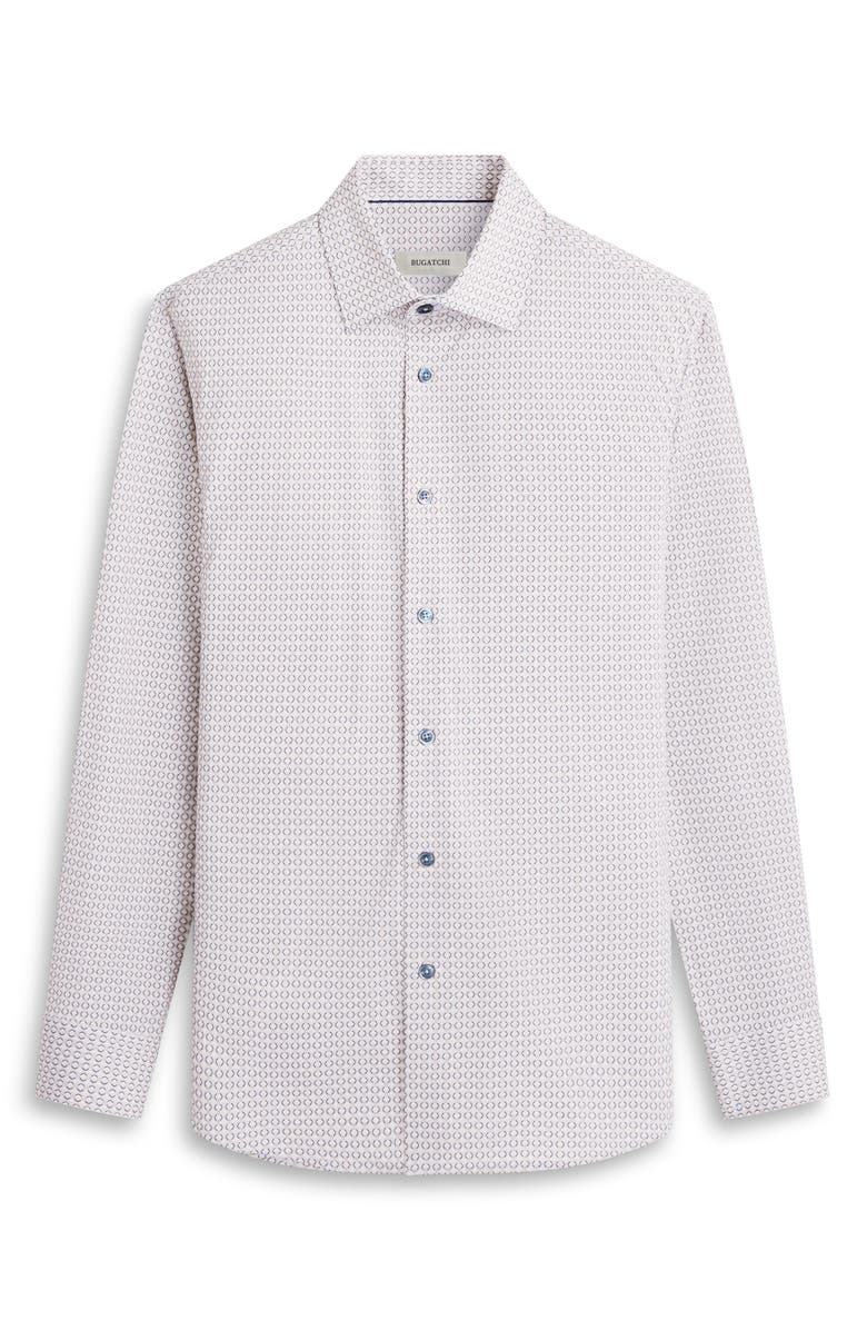 Bugatchi James OoohCotton<sup>®</sup> Geo Print Button-Up Shirt, Alternate, color, Dijon