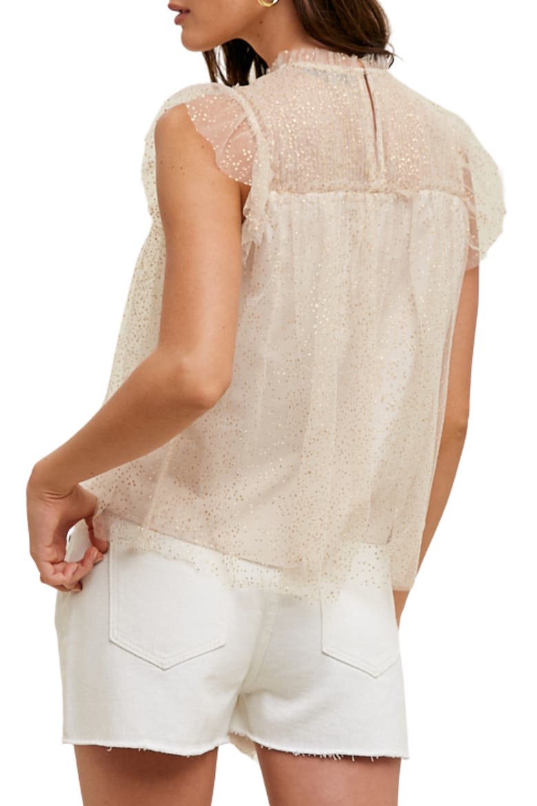 Metallic Polka Dot Tulle Top, Alternate, color, CHAMPAGNE
