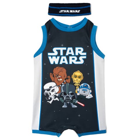 Athletic Sleeveless Romper and Sweatband Set