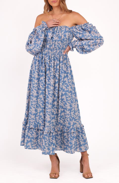 Aine Floral Long Sleeve Smocked Maxi Dress