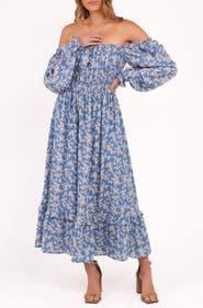 Petal & Pup Aine Floral Long Sleeve Smocked Maxi Dress