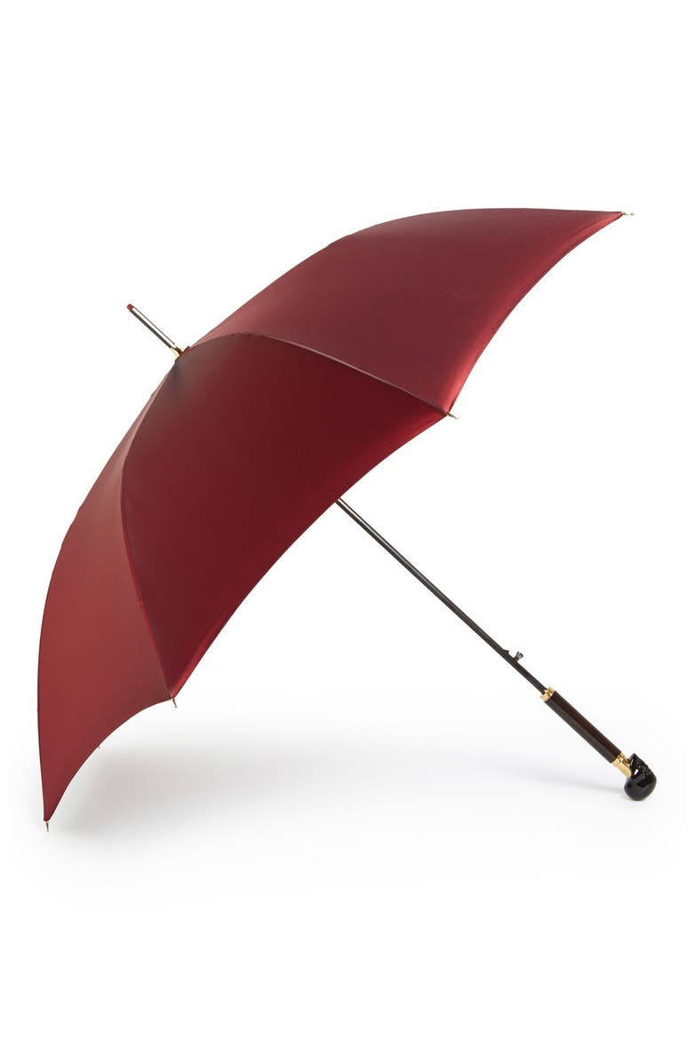 Alexander McQueen 'Onyx Skull' Umbrella, Main, color, BORDEAUX