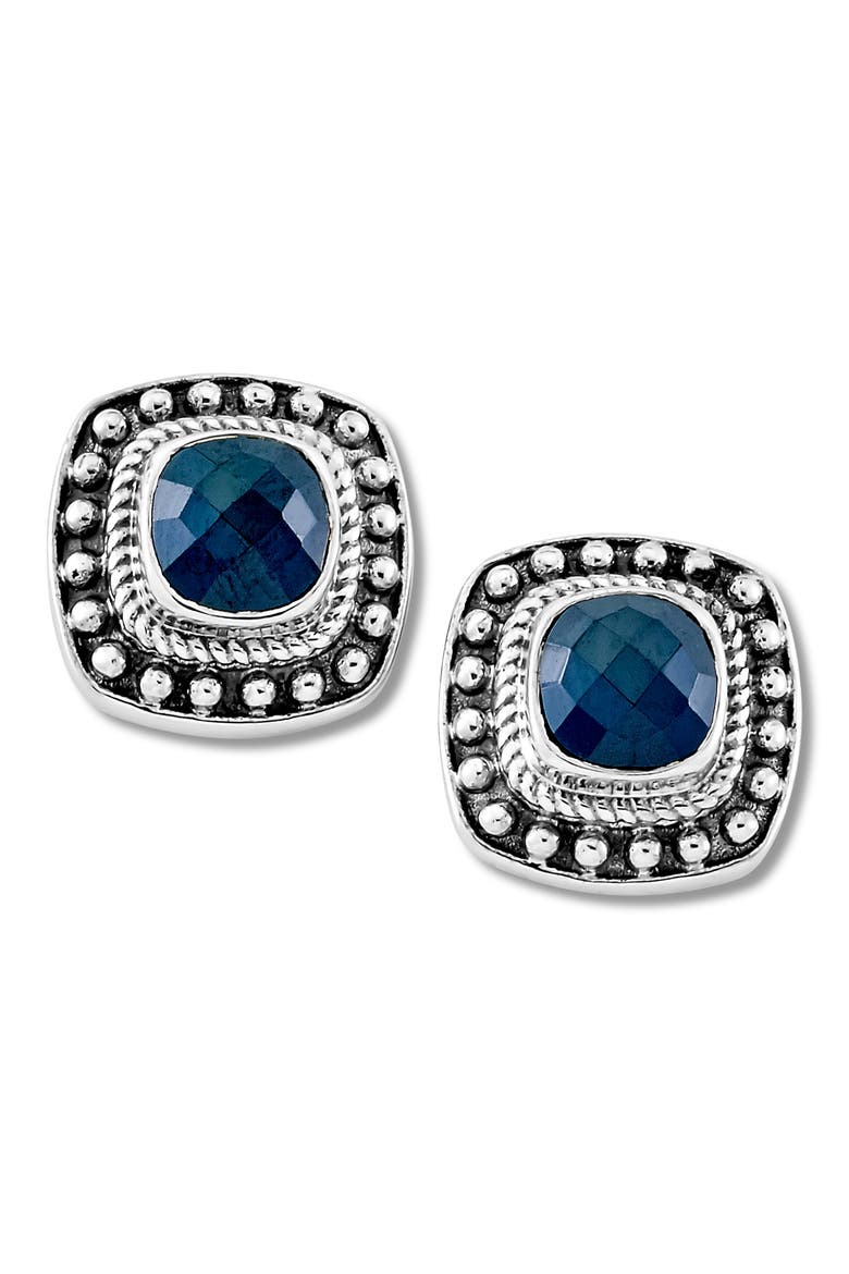 Stone Stud Earrings, Main, color, ONYX