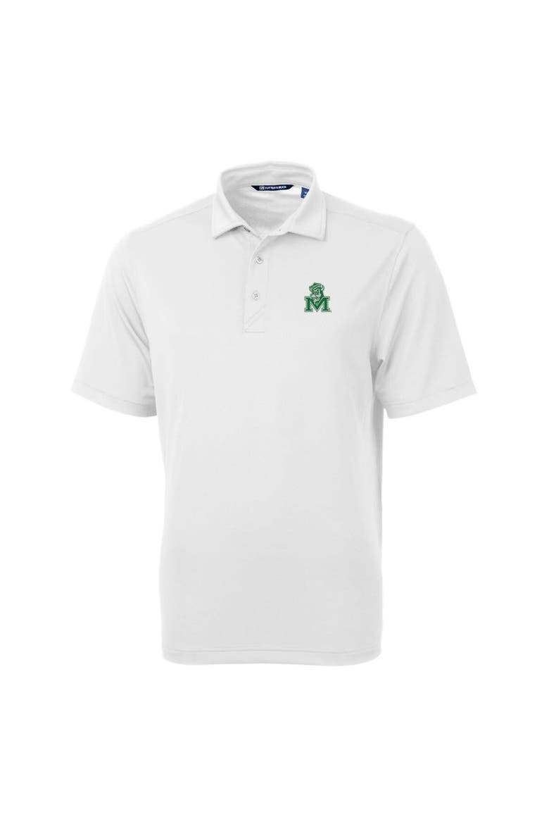Men's Cutter & Buck White Marshall Thundering Herd Team Big & Tall Virtue Eco Pique Recycled Polo, Alternate, color, White