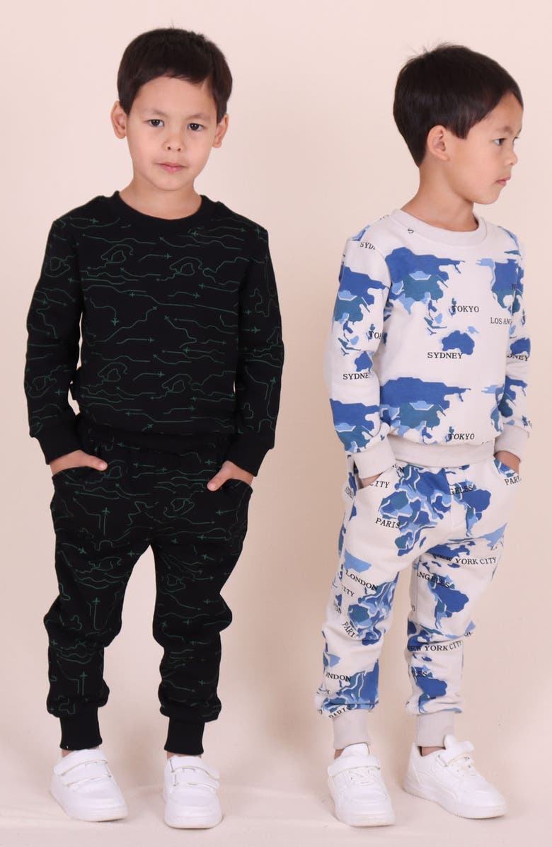 TINY TRIBE Kids' World Tour Cotton Joggers, Alternate, color, Grey