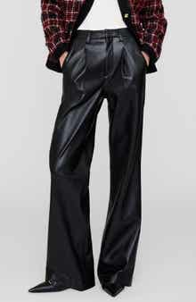 Carmen Pleated Recycled Leather Wide Leg Pants