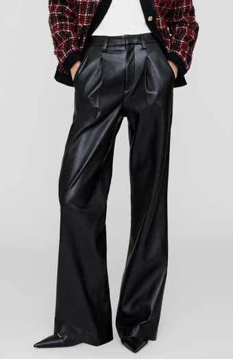 Carmen Pleated Recycled Leather Wide Leg Pants
