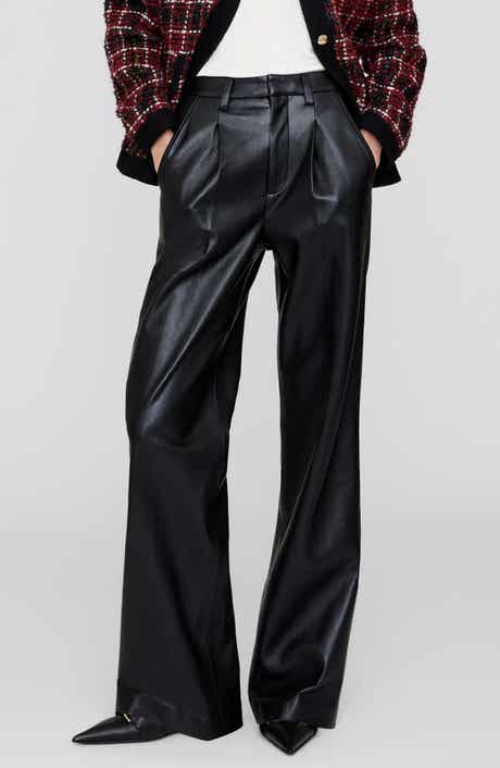Carmen Pleated Recycled Leather Wide Leg Pants
