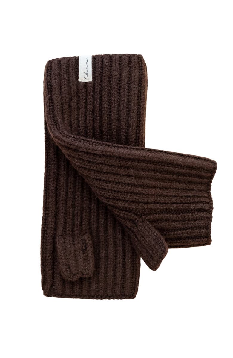 TBCo Cashmere & Merino Ribbed Wrist Warmers, Main, color, Brown