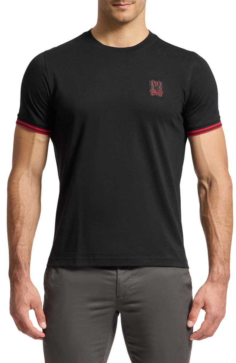 Psycho Bunny Pierce Logo Appliqué Pima Cotton T-Shirt, Main, color, 