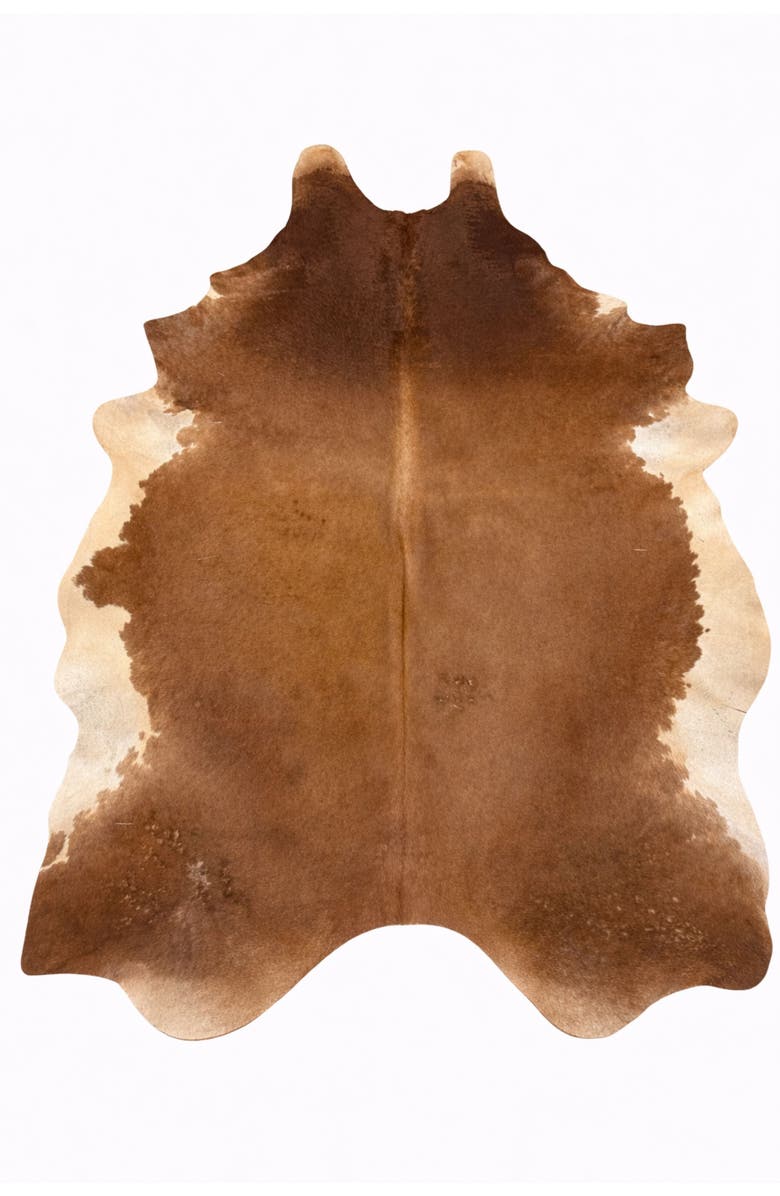 Rhacam Eco Hides RH Rugs Gisselle Brown and White Cowhide Rug 7'6" × 6'6", Main, color, Brown And White