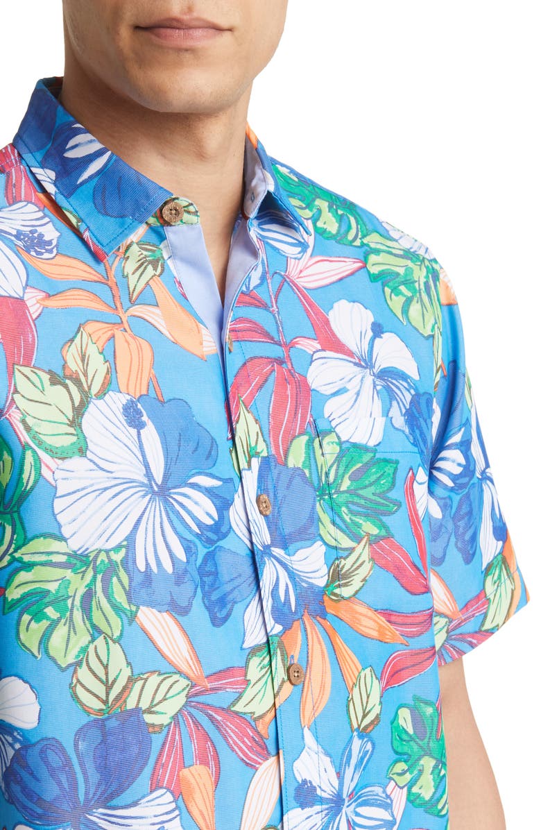 Tommy Bahama Coconut Point Luau Floral Sleeve Button-Up Shirt, Alternate, color,
