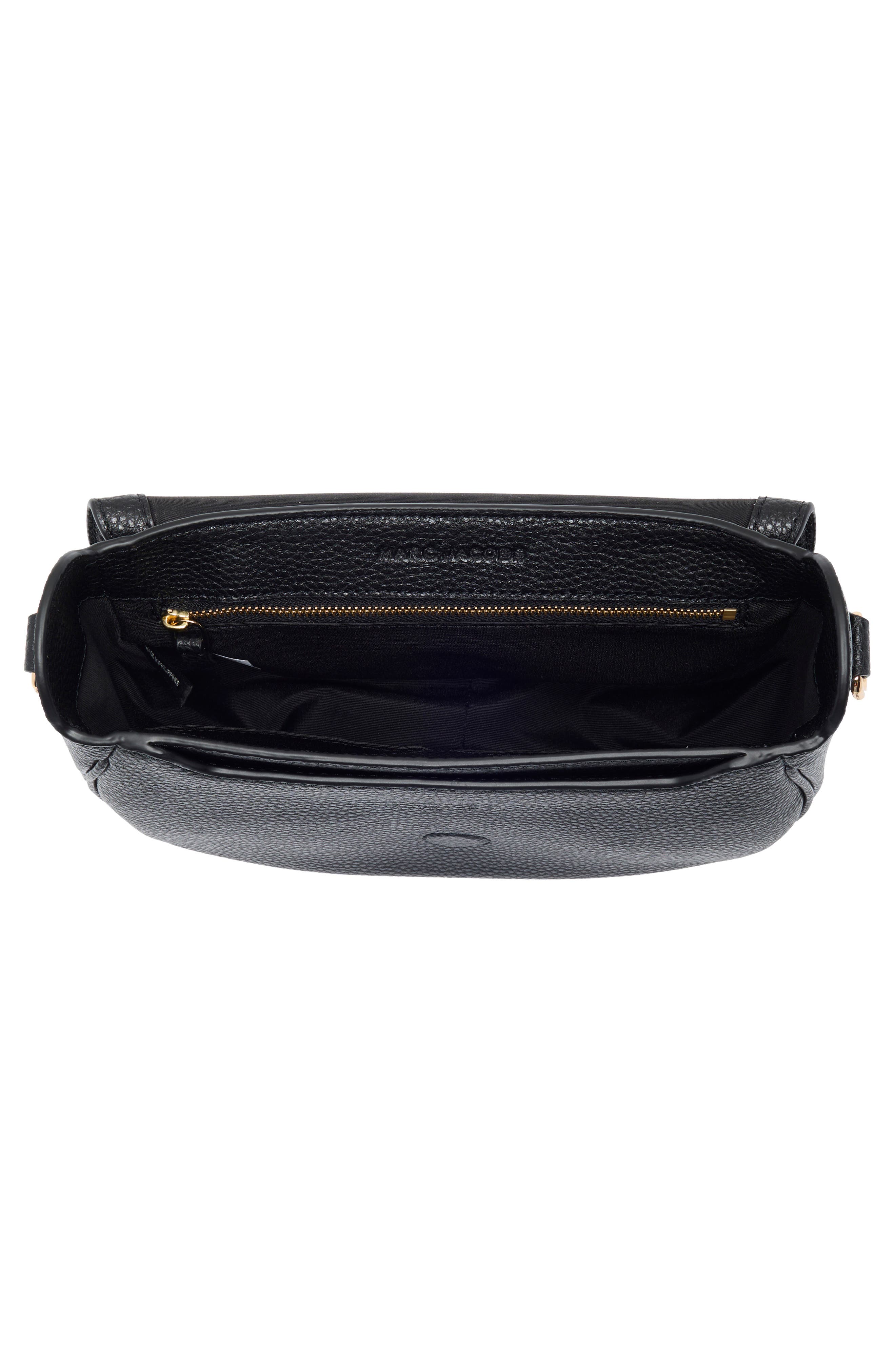 The Large Leather Saddle Bag, Alternate, color, BLACK