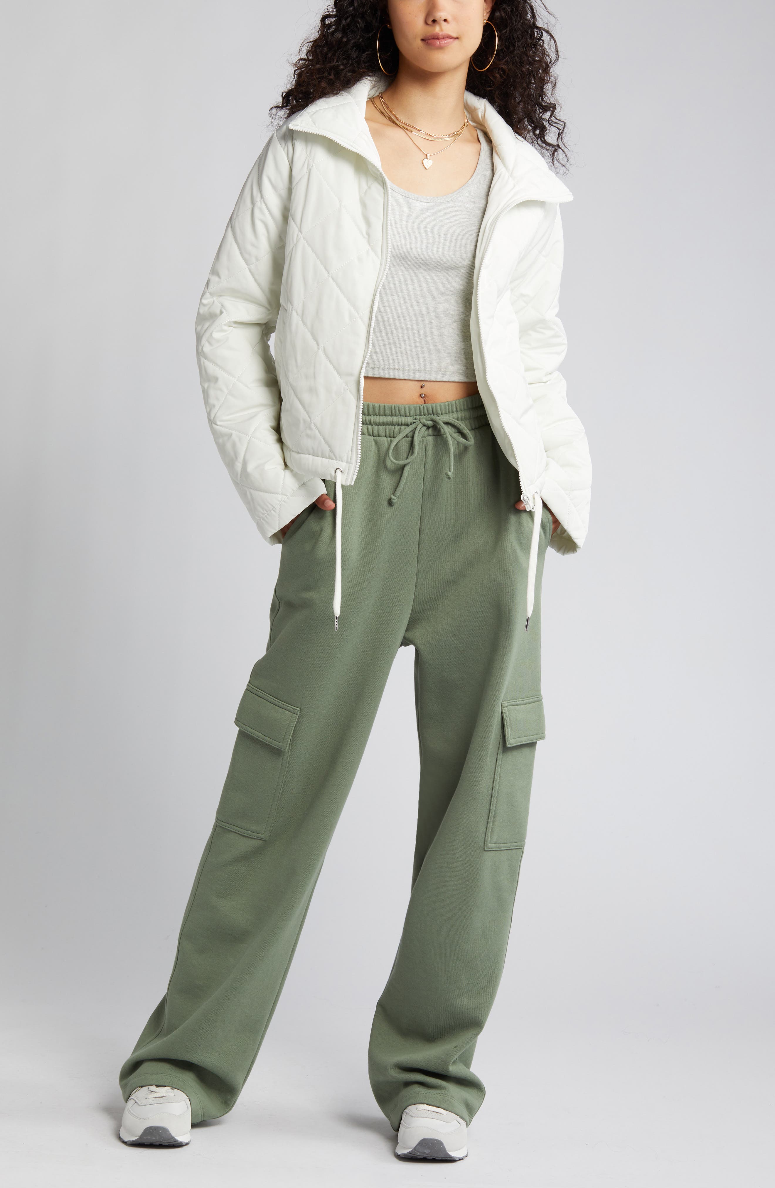 BP. Wide Leg Cargo Sweatpants (Women) | Nordstromrack