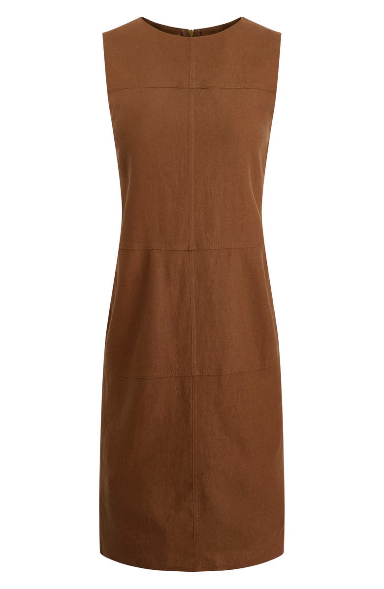 DONNA KARAN WEEKEND Linen Blend Shift Dress, Alternate, color, Cognac