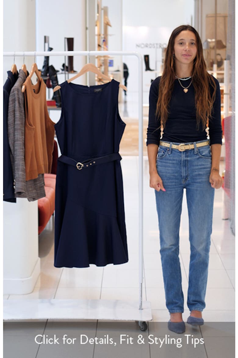 Belted Ruffle Hem Crepe Dress video