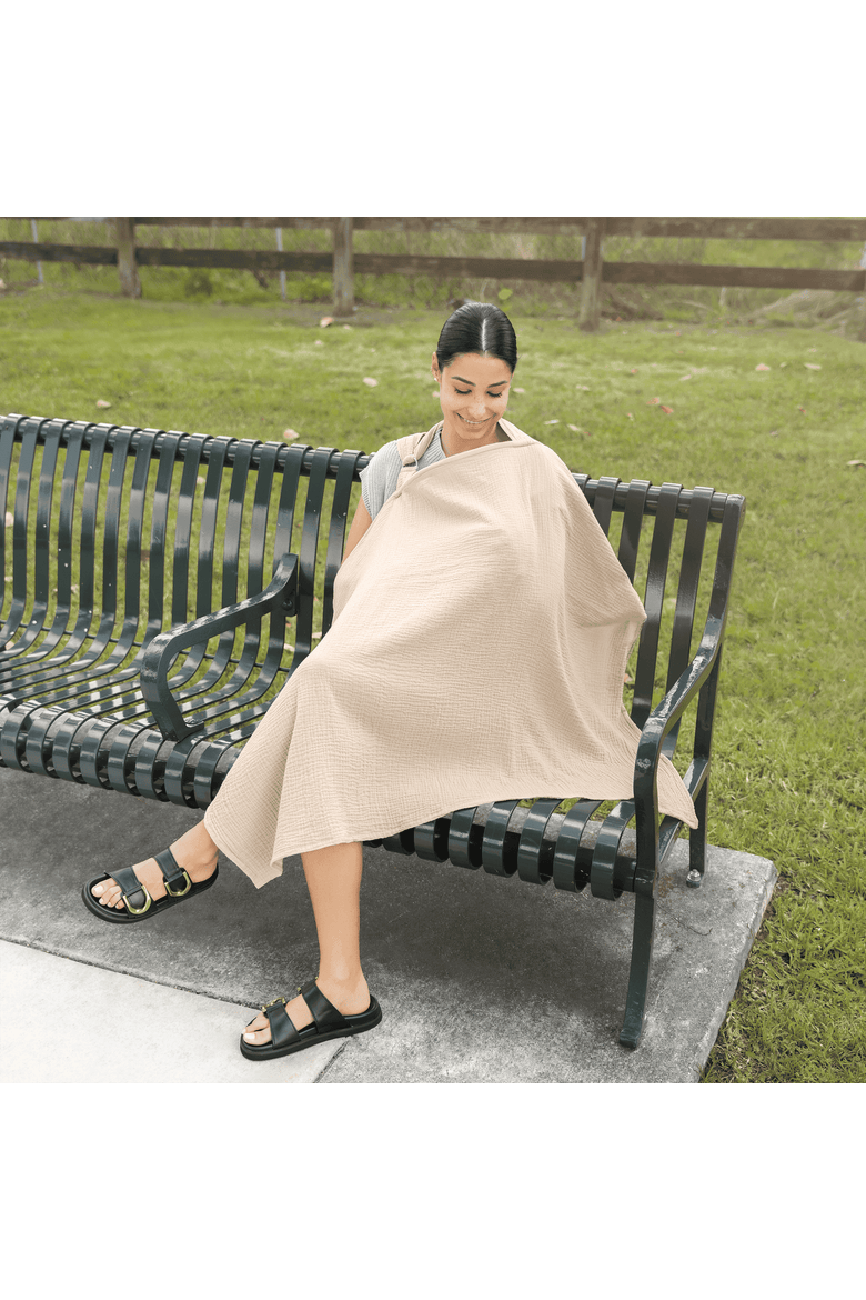 Muslin Nursing Cover, 100% Cotton - 1 Pack, Alternate, color, Sand