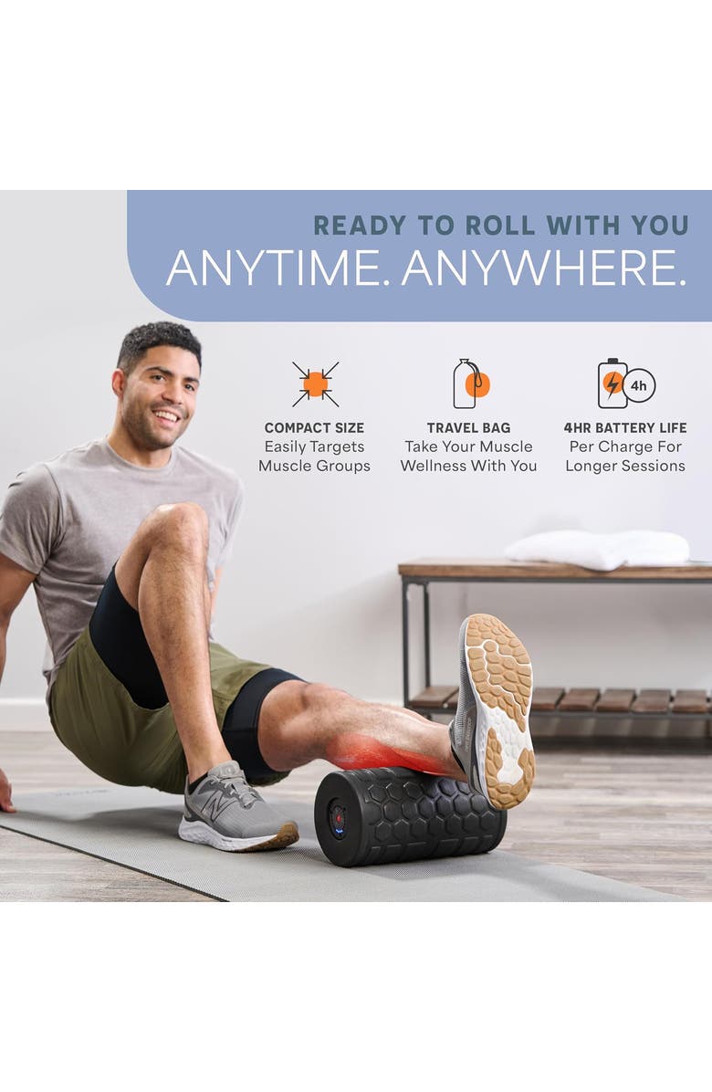 Lifepro Surger Vibrating Foam Roller for Fitness & Mobility 4Speed Foam Roller, Alternate, color, Black