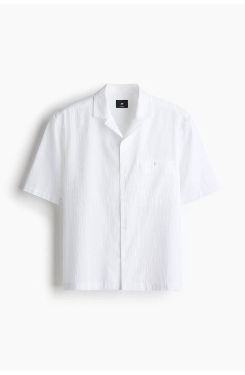 H&M Regular Fit Resort Shirt, Main, color, White