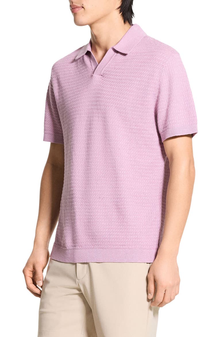 Brenan Linen Blend Polo, Alternate, color, PALE MAUVE