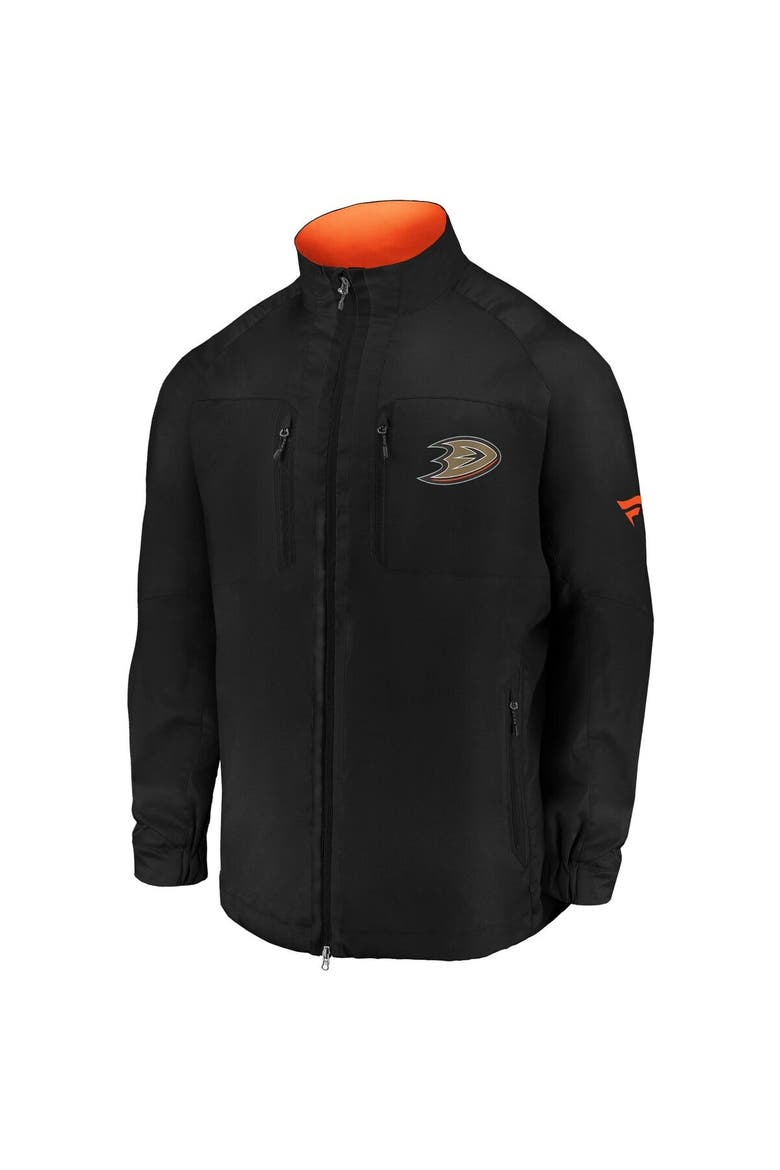 Men's Fanatics Branded Black Anaheim Ducks Authentic Pro Locker Room Rink Raglan Full-Zip Jacket, Alternate, color, Black