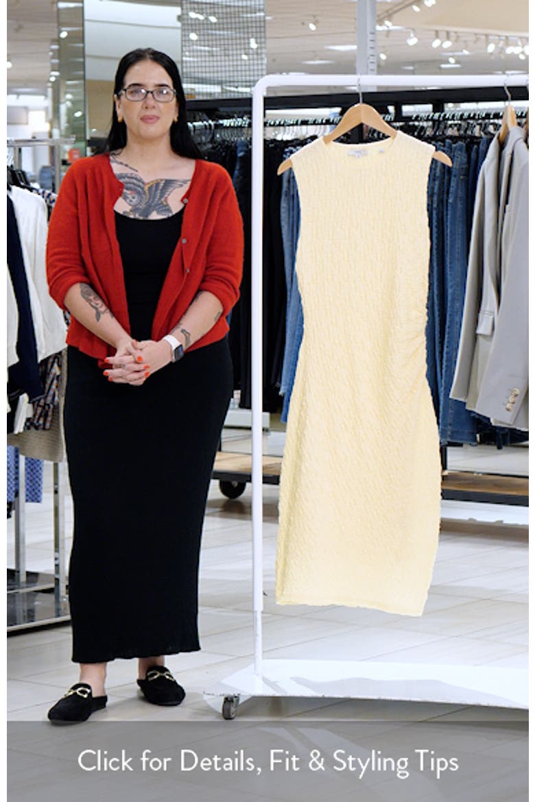 Side Pleat Textured Cotton Blend Body-Con Dress video