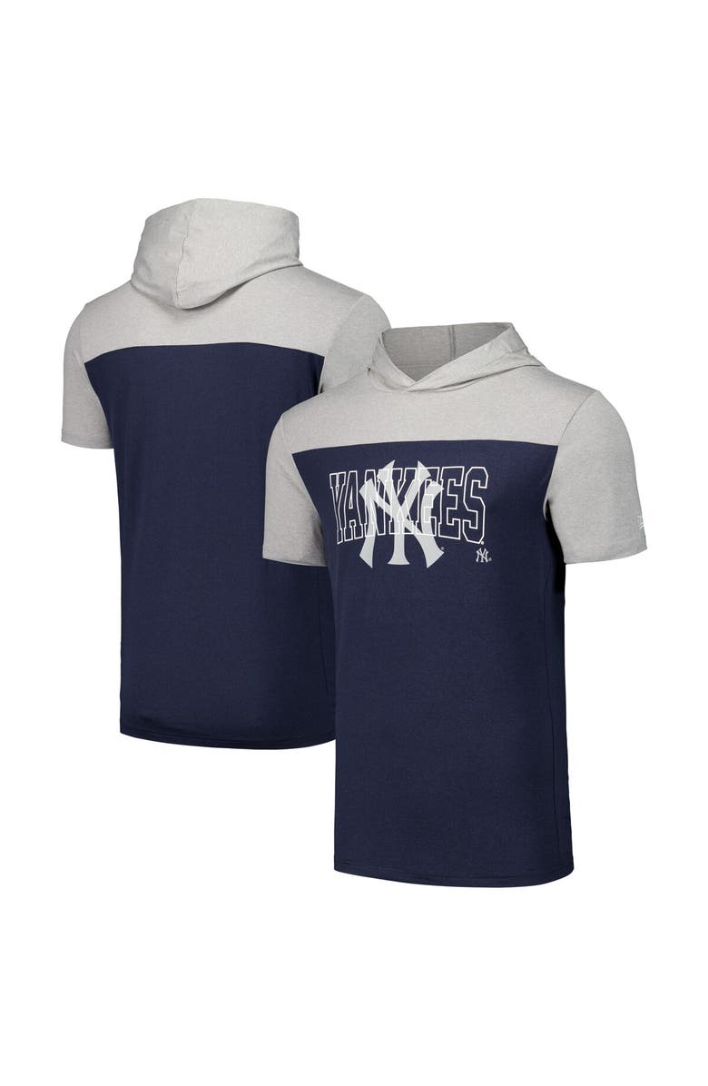 New Era Men's New Era Navy New York Yankees Active Brushed Hoodie T-Shirt, Alternate, color, Navy