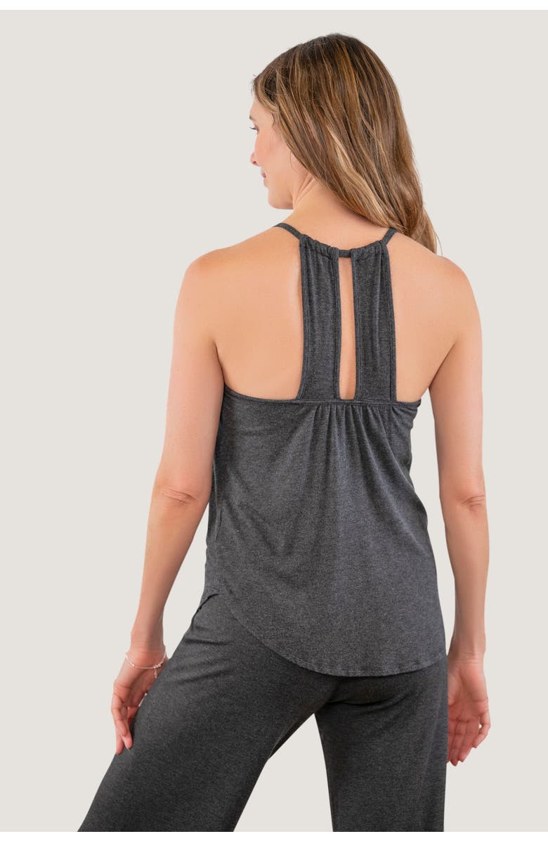 JJwinks Slumber Party Built-In Shelf Adjustable Lounge & Sleep Pajama Tank Top, Alternate, color, Charcoal