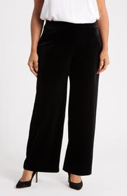 Anne Klein High Waist Wide Leg Pull On Pants