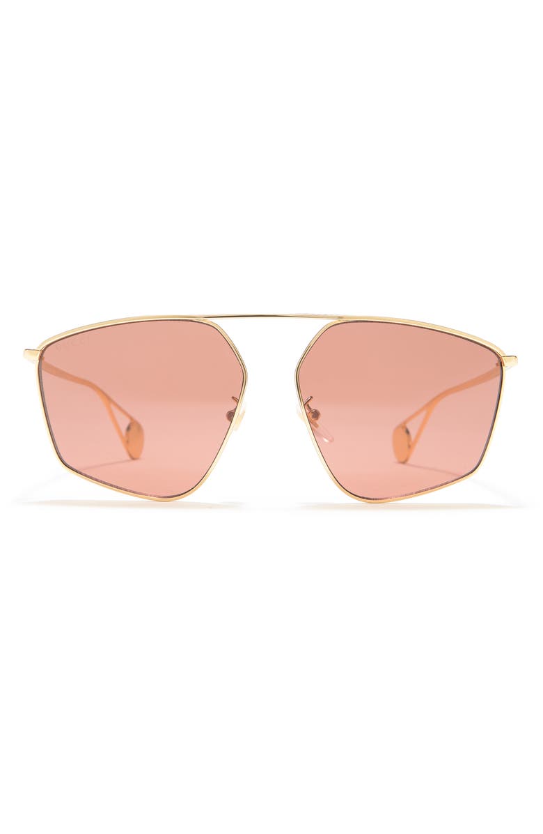 Gucci 60mm Aviator Sunglasses, Main, color, 