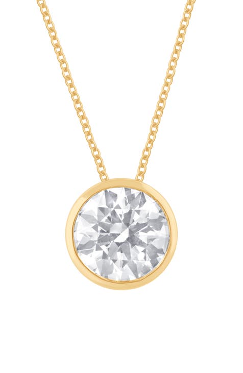 Round Cut Lab Created Diamond Necklace - 0.75ctw