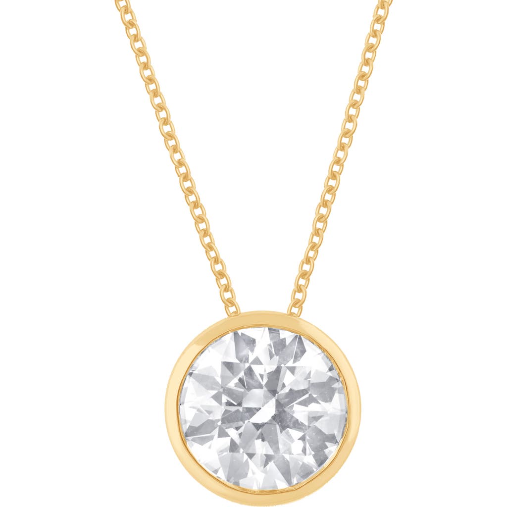 Badgley Mischka Collection 14k Gold Round Cut Lab-created Diamond Pendant Necklace In Gold